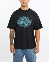 Vintage, Harley, Davidson, Tee, The Real Deal, size large, colour Black, newtown, sydney, australia, thrift store, opshop, preloved, secondhand, sustainable, retro, antique, 70s, 80s, 90s, 2000s, 00s, fashion, clothing, streetwear, trendy, garment, style, boutique, store, shop, archive, sale, cheap, best, top, T-Shirts