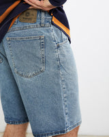 Vintage, Wrangler, Denim, Shorts, The Real Deal, size 33", colour Blue, newtown, sydney, australia, thrift store, opshop, preloved, secondhand, sustainable, retro, antique, 70s, 80s, 90s, 2000s, 00s, fashion, clothing, streetwear, trendy, garment, style, boutique, store, shop, archive, sale, cheap, best, top, Shorts