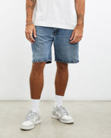 Vintage, Wrangler, Denim, Shorts, The Real Deal, size 36", colour Blue, newtown, sydney, australia, thrift store, opshop, preloved, secondhand, sustainable, retro, antique, 70s, 80s, 90s, 2000s, 00s, fashion, clothing, streetwear, trendy, garment, style, boutique, store, shop, archive, sale, cheap, best, top, Shorts
