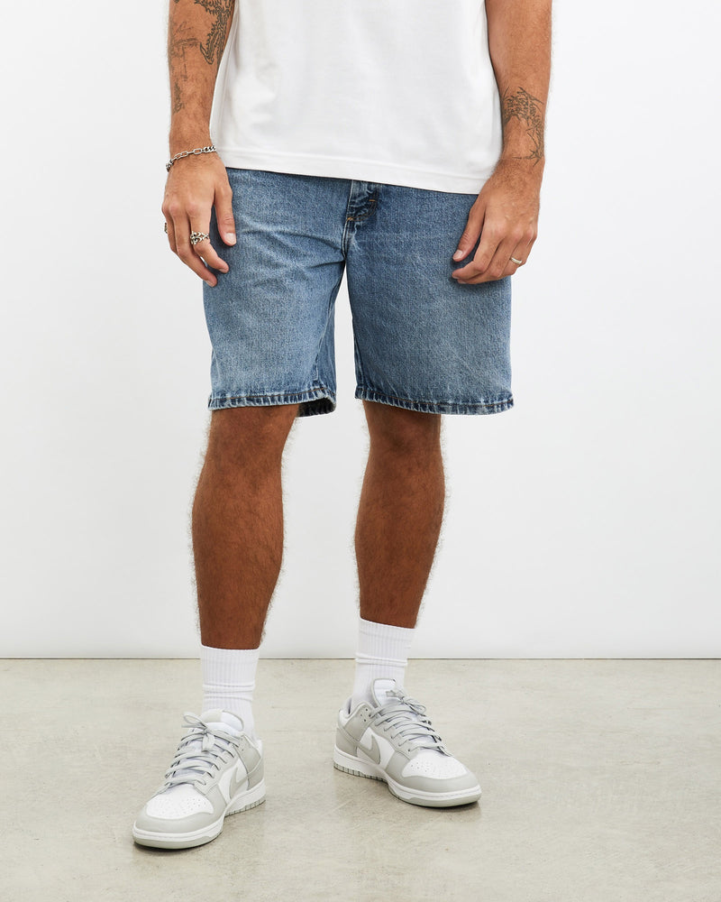 Vintage, Wrangler, Denim, Shorts, The Real Deal, size 36", colour Blue, newtown, sydney, australia, thrift store, opshop, preloved, secondhand, sustainable, retro, antique, 70s, 80s, 90s, 2000s, 00s, fashion, clothing, streetwear, trendy, garment, style, boutique, store, shop, archive, sale, cheap, best, top, Shorts