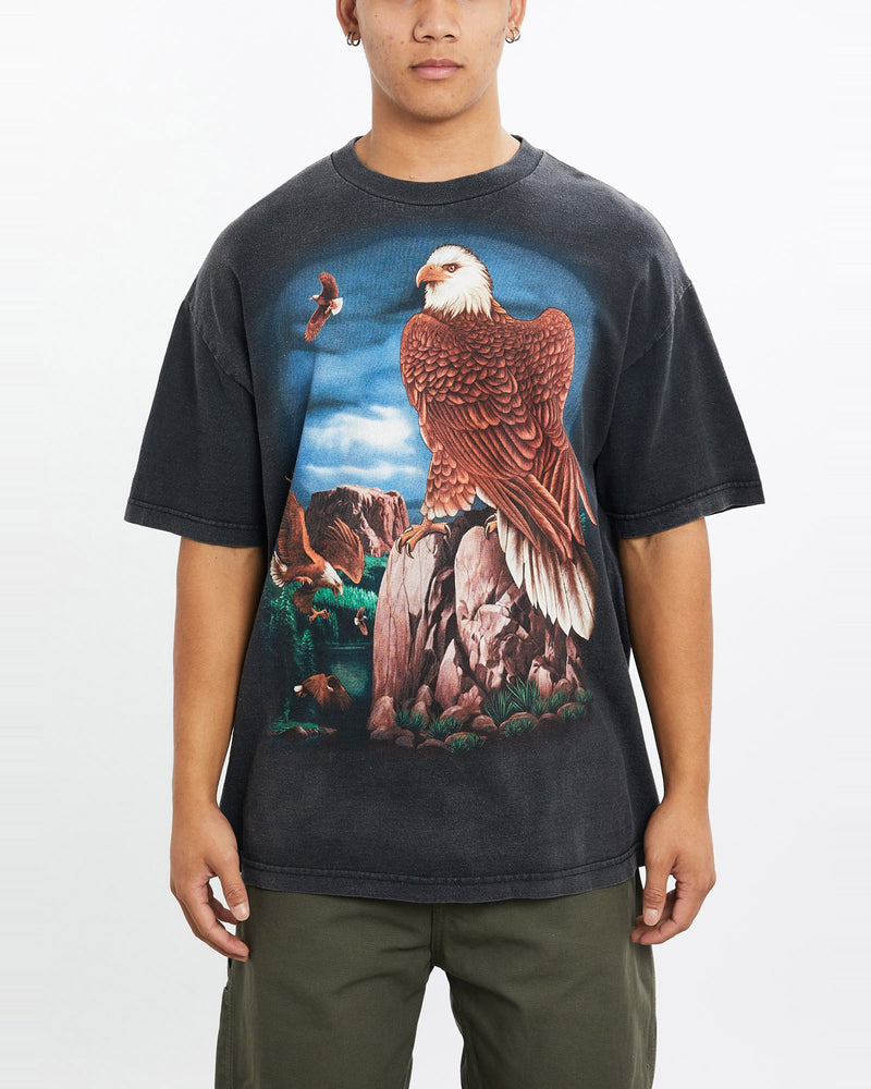 Vintage, 90s, Eagle, Wildlife, Tee, The Real Deal, size large, colour Black, newtown, sydney, australia, thrift store, opshop, preloved, secondhand, sustainable, retro, antique, 70s, 80s, 90s, 2000s, 00s, fashion, clothing, streetwear, trendy, garment, style, boutique, store, shop, archive, sale, cheap, best, top, T-Shirts