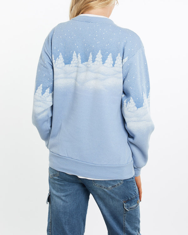 Vintage, 90s, Cardinal, Bird, Wildlife, Sweatshirt, The Real Deal, size medium, colour Blue, newtown, sydney, australia, thrift store, opshop, preloved, secondhand, sustainable, retro, antique, 70s, 80s, 90s, 2000s, 00s, fashion, clothing, streetwear, trendy, garment, style, boutique, store, shop, archive, sale, cheap, best, top, Sweats and hoodies