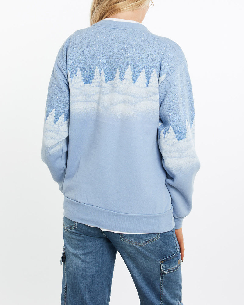 Vintage, 90s, Cardinal, Bird, Wildlife, Sweatshirt, The Real Deal, size medium, colour Blue, newtown, sydney, australia, thrift store, opshop, preloved, secondhand, sustainable, retro, antique, 70s, 80s, 90s, 2000s, 00s, fashion, clothing, streetwear, trendy, garment, style, boutique, store, shop, archive, sale, cheap, best, top, Sweats and hoodies