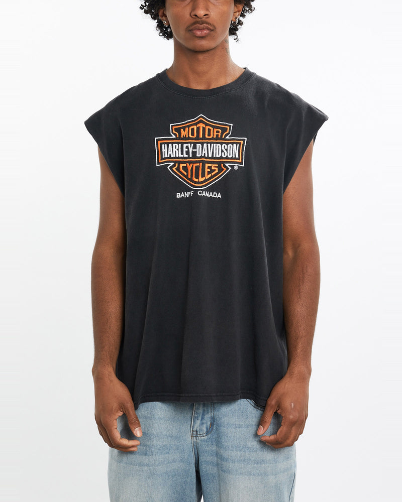 90s, Harley, Davidson, Tank, The Real Deal, size large, colour Black, newtown, sydney, australia, thrift store, opshop, preloved, secondhand, sustainable, retro, antique, 70s, 80s, 90s, 2000s, 00s, fashion, clothing, streetwear, trendy, garment, style, boutique, store, shop, archive, sale, cheap, best, top, T-Shirts