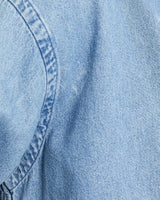 Vintage, 90s, Ralph, Lauren, Polo, Sport, Denim, Button, Up, Shirt, The Real Deal, size medium, colour Blue, newtown, sydney, australia, thrift store, opshop, preloved, secondhand, sustainable, retro, antique, 70s, 80s, 90s, 2000s, 00s, fashion, clothing, streetwear, trendy, garment, style, boutique, store, shop, archive, sale, cheap, best, top, Shirts