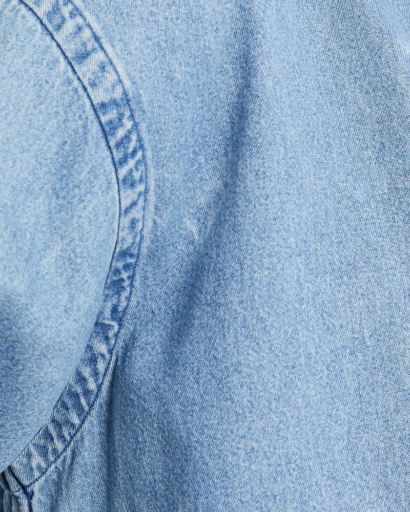 Vintage, 90s, Ralph, Lauren, Polo, Sport, Denim, Button, Up, Shirt, The Real Deal, size medium, colour Blue, newtown, sydney, australia, thrift store, opshop, preloved, secondhand, sustainable, retro, antique, 70s, 80s, 90s, 2000s, 00s, fashion, clothing, streetwear, trendy, garment, style, boutique, store, shop, archive, sale, cheap, best, top, Shirts