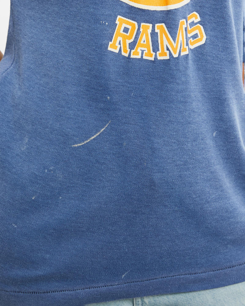 Vintage, 70s, NFL, Los, Angeles, Rams, Jersey, The Real Deal, size double extra small, colour Blue, newtown, sydney, australia, thrift store, opshop, preloved, secondhand, sustainable, retro, antique, 70s, 80s, 90s, 2000s, 00s, fashion, clothing, streetwear, trendy, garment, style, boutique, store, shop, archive, sale, cheap, best, top, T-Shirts