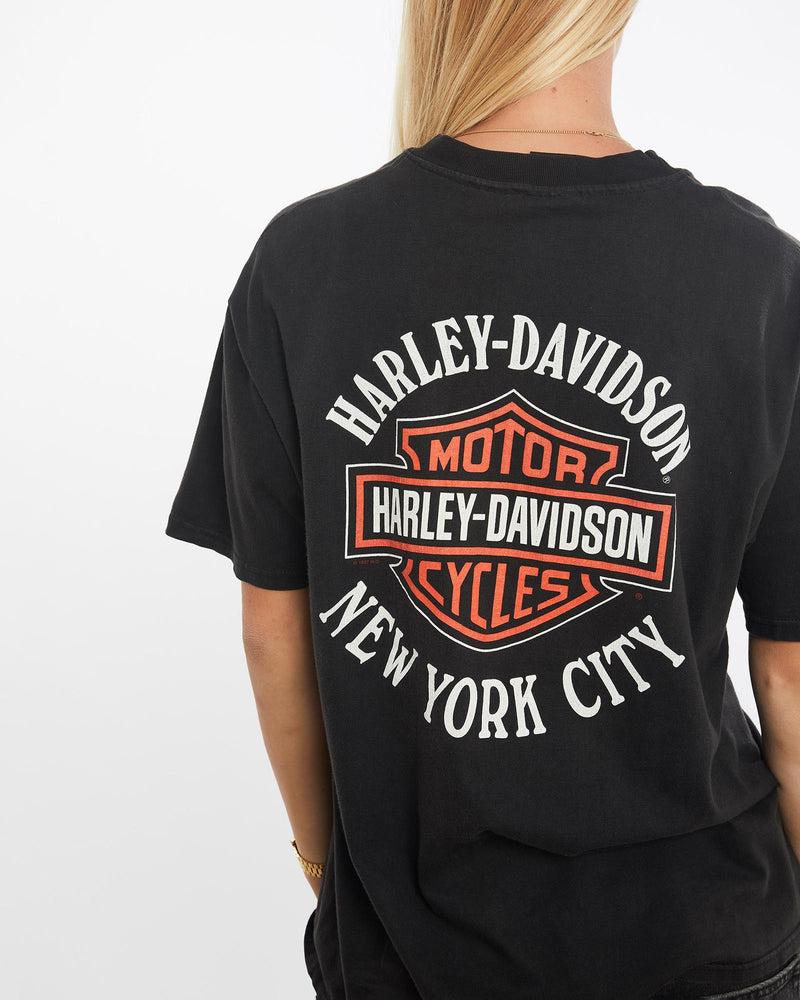 Vintage, 1997, Harley, Davidson, Tee, The Real Deal, size medium, colour Black, newtown, sydney, australia, thrift store, opshop, preloved, secondhand, sustainable, retro, antique, 70s, 80s, 90s, 2000s, 00s, fashion, clothing, streetwear, trendy, garment, style, boutique, store, shop, archive, sale, cheap, best, top, T-Shirts