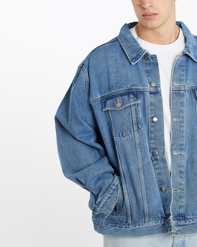 Vintage, Wrangler, Denim, Jacket, The Real Deal, size double extra large, colour Blue, newtown, sydney, australia, thrift store, opshop, preloved, secondhand, sustainable, retro, antique, 70s, 80s, 90s, 2000s, 00s, fashion, clothing, streetwear, trendy, garment, style, boutique, store, shop, archive, sale, cheap, best, top, Jackets