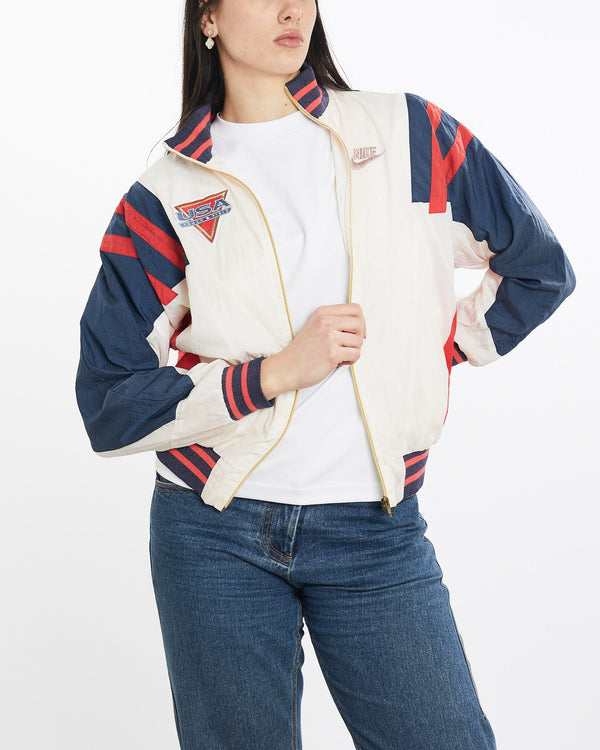 Vintage, 90s, Nike, USA, Track, Jacket, The Real Deal, size medium, colour Multicolour, newtown, sydney, australia, thrift store, opshop, preloved, secondhand, sustainable, retro, antique, 70s, 80s, 90s, 2000s, 00s, fashion, clothing, streetwear, trendy, garment, style, boutique, store, shop, archive, sale, cheap, best, top, Jackets