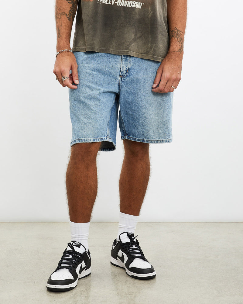 Vintage, Carhartt, Denim, Carpenter, Shorts, The Real Deal, size 36", colour Blue, newtown, sydney, australia, thrift store, opshop, preloved, secondhand, sustainable, retro, antique, 70s, 80s, 90s, 2000s, 00s, fashion, clothing, streetwear, trendy, garment, style, boutique, store, shop, archive, sale, cheap, best, top, Shorts