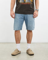 Vintage, Wrangler, Denim, Carpenter, Shorts, The Real Deal, size 32", colour Blue, newtown, sydney, australia, thrift store, opshop, preloved, secondhand, sustainable, retro, antique, 70s, 80s, 90s, 2000s, 00s, fashion, clothing, streetwear, trendy, garment, style, boutique, store, shop, archive, sale, cheap, best, top, Shorts