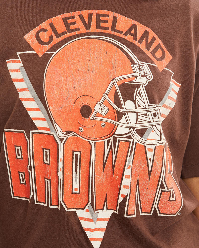 Vintage, 80s, NFL, Cleveland, Browns, Tee, The Real Deal, size extra small, colour Black, newtown, sydney, australia, thrift store, opshop, preloved, secondhand, sustainable, retro, antique, 70s, 80s, 90s, 2000s, 00s, fashion, clothing, streetwear, trendy, garment, style, boutique, store, shop, archive, sale, cheap, best, top, T-Shirts