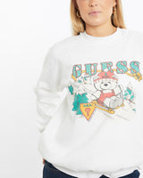 Vintage, 1988, Guess, USA, Sweatshirt, The Real Deal, size small, colour White, newtown, sydney, australia, thrift store, opshop, preloved, secondhand, sustainable, retro, antique, 70s, 80s, 90s, 2000s, 00s, fashion, clothing, streetwear, trendy, garment, style, boutique, store, shop, archive, sale, cheap, best, top, Sweats and hoodies