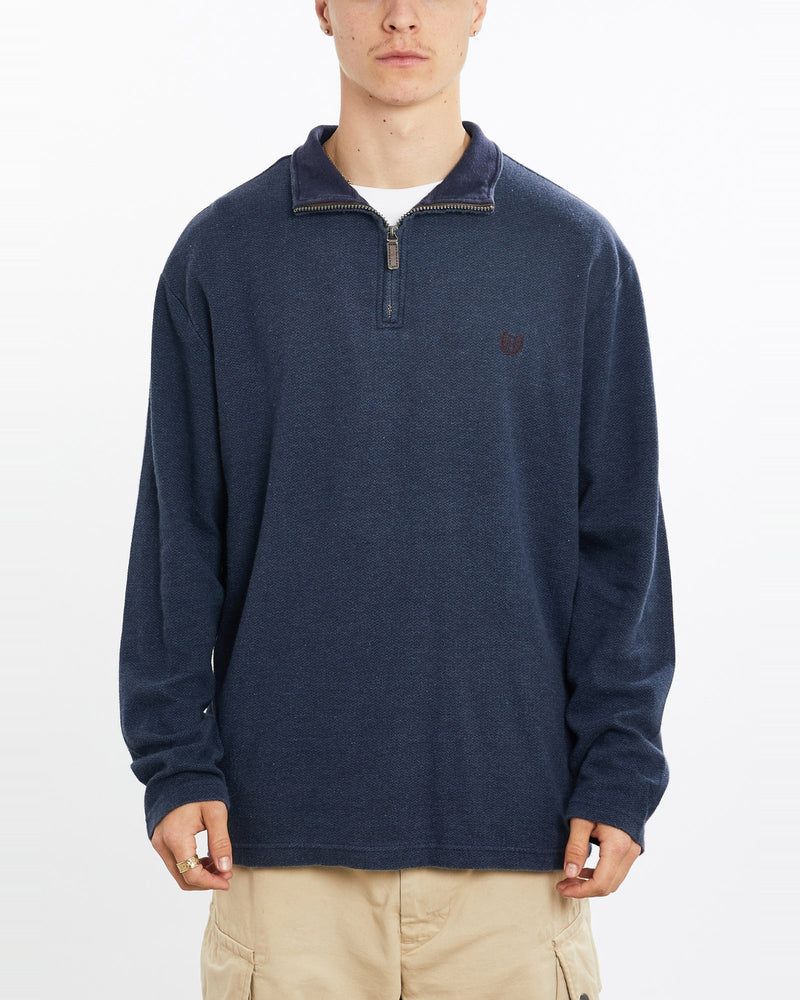 Vintage, Chaps, Ralph, Lauren, Quarter, Zip, Sweatshirt, The Real Deal, size large, colour Navy, newtown, sydney, australia, thrift store, opshop, preloved, secondhand, sustainable, retro, antique, 70s, 80s, 90s, 2000s, 00s, fashion, clothing, streetwear, trendy, garment, style, boutique, store, shop, archive, sale, cheap, best, top, Sweats and hoodies