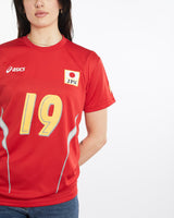 Vintage, Asics, Japan, Soccer, Jersey, The Real Deal, size medium, colour Red, newtown, sydney, australia, thrift store, opshop, preloved, secondhand, sustainable, retro, antique, 70s, 80s, 90s, 2000s, 00s, fashion, clothing, streetwear, trendy, garment, style, boutique, store, shop, archive, sale, cheap, best, top, T-Shirts