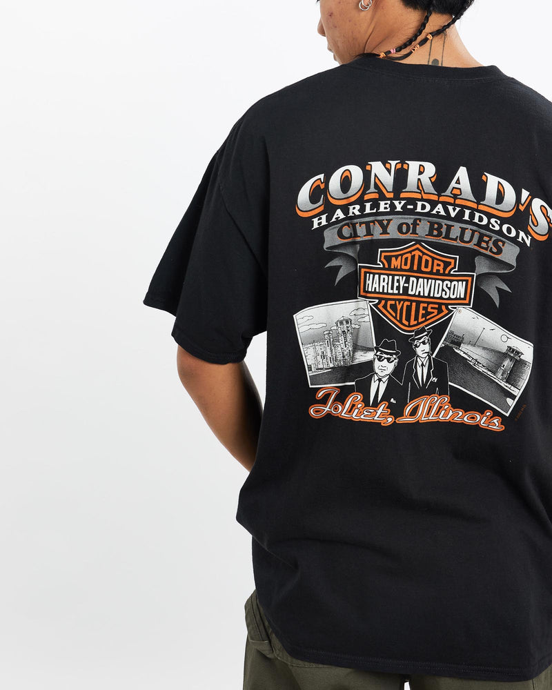 Harley, Davidson, Tee, The Real Deal, size large, colour Black, newtown, sydney, australia, thrift store, opshop, preloved, secondhand, sustainable, retro, antique, 70s, 80s, 90s, 2000s, 00s, fashion, clothing, streetwear, trendy, garment, style, boutique, store, shop, archive, sale, cheap, best, top, T-Shirts