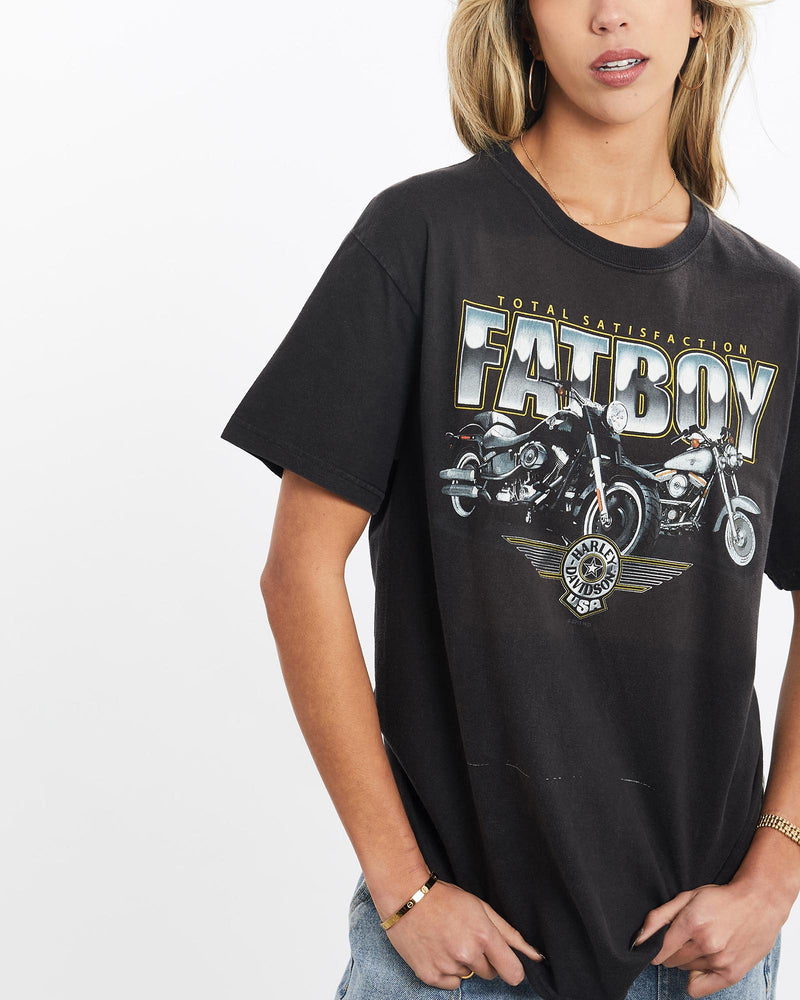 Vintage, Harley, Davidson, Tee, The Real Deal, size extra small, colour Black, newtown, sydney, australia, thrift store, opshop, preloved, secondhand, sustainable, retro, antique, 70s, 80s, 90s, 2000s, 00s, fashion, clothing, streetwear, trendy, garment, style, boutique, store, shop, archive, sale, cheap, best, top, T-Shirts