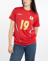 Vintage, Asics, Japan, Soccer, Jersey, The Real Deal, size medium, colour Red, newtown, sydney, australia, thrift store, opshop, preloved, secondhand, sustainable, retro, antique, 70s, 80s, 90s, 2000s, 00s, fashion, clothing, streetwear, trendy, garment, style, boutique, store, shop, archive, sale, cheap, best, top, T-Shirts