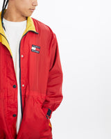 Vintage, 90s, Tommy, Hilfiger, Windbreaker, Jacket, The Real Deal, size large, colour Red, newtown, sydney, australia, thrift store, opshop, preloved, secondhand, sustainable, retro, antique, 70s, 80s, 90s, 2000s, 00s, fashion, clothing, streetwear, trendy, garment, style, boutique, store, shop, archive, sale, cheap, best, top, Jackets