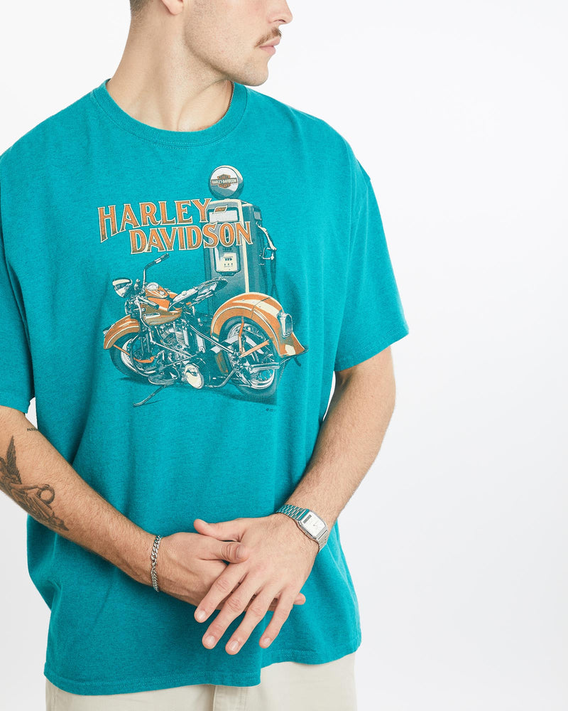 Vintage, Harley, Davidson, Tee, The Real Deal, size extra large, colour Blue, newtown, sydney, australia, thrift store, opshop, preloved, secondhand, sustainable, retro, antique, 70s, 80s, 90s, 2000s, 00s, fashion, clothing, streetwear, trendy, garment, style, boutique, store, shop, archive, sale, cheap, best, top, T-Shirts