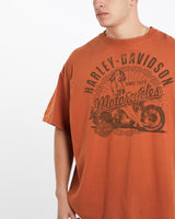 Vintage, Harley, Davidson, Tee, The Real Deal, size double extra large, colour Orange, newtown, sydney, australia, thrift store, opshop, preloved, secondhand, sustainable, retro, antique, 70s, 80s, 90s, 2000s, 00s, fashion, clothing, streetwear, trendy, garment, style, boutique, store, shop, archive, sale, cheap, best, top, T-Shirts
