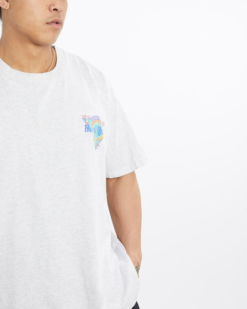 Vintage, 90s, Hard, Rock, Hotel, Tee, The Real Deal, size extra large, colour Grey, newtown, sydney, australia, thrift store, opshop, preloved, secondhand, sustainable, retro, antique, 70s, 80s, 90s, 2000s, 00s, fashion, clothing, streetwear, trendy, garment, style, boutique, store, shop, archive, sale, cheap, best, top, T-Shirts