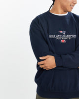 Vintage, NFL, New, England, Patriots, Sweatshirt, The Real Deal, size large, colour Navy, newtown, sydney, australia, thrift store, opshop, preloved, secondhand, sustainable, retro, antique, 70s, 80s, 90s, 2000s, 00s, fashion, clothing, streetwear, trendy, garment, style, boutique, store, shop, archive, sale, cheap, best, top, Sweats and hoodies