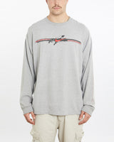 Vintage, Nike, Long, Sleeve, Tee, The Real Deal, size double extra large, colour Grey, newtown, sydney, australia, thrift store, opshop, preloved, secondhand, sustainable, retro, antique, 70s, 80s, 90s, 2000s, 00s, fashion, clothing, streetwear, trendy, garment, style, boutique, store, shop, archive, sale, cheap, best, top, T-Shirts