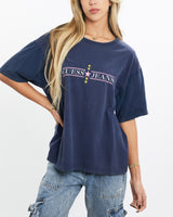 Vintage, 90s, Guess, Jeans, Tee, The Real Deal, size small, colour Navy, newtown, sydney, australia, thrift store, opshop, preloved, secondhand, sustainable, retro, antique, 70s, 80s, 90s, 2000s, 00s, fashion, clothing, streetwear, trendy, garment, style, boutique, store, shop, archive, sale, cheap, best, top, T-Shirts