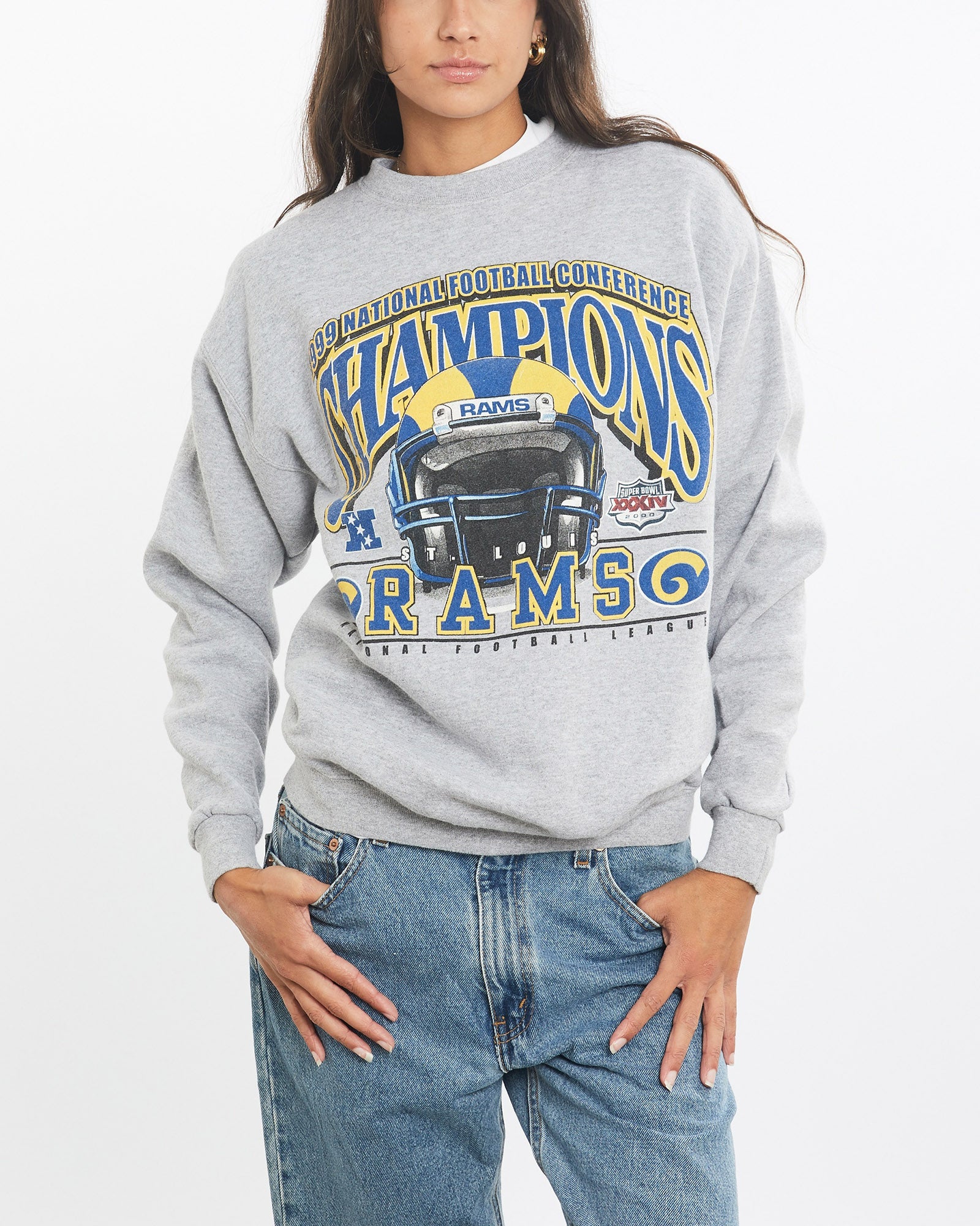 Vintage NFL St. Louis Rams Super Bowl Sweatshirt XS - The Real Deal