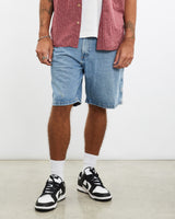Vintage, Wrangler, Denim, Carpenter, Shorts, The Real Deal, size 36", colour Blue, newtown, sydney, australia, thrift store, opshop, preloved, secondhand, sustainable, retro, antique, 70s, 80s, 90s, 2000s, 00s, fashion, clothing, streetwear, trendy, garment, style, boutique, store, shop, archive, sale, cheap, best, top, Shorts