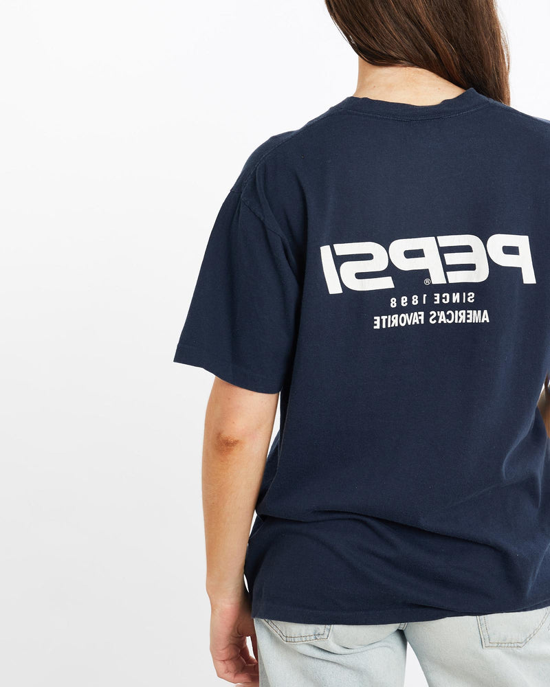 Vintage, 90s, Pepsi, Cola, Tee, The Real Deal, size medium, colour Blue, newtown, sydney, australia, thrift store, opshop, preloved, secondhand, sustainable, retro, antique, 70s, 80s, 90s, 2000s, 00s, fashion, clothing, streetwear, trendy, garment, style, boutique, store, shop, archive, sale, cheap, best, top, T-Shirts
