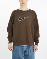 Vintage, 90s, Nike, Sweatshirt, The Real Deal, size extra large, colour Brown, newtown, sydney, australia, thrift store, opshop, preloved, secondhand, sustainable, retro, antique, 70s, 80s, 90s, 2000s, 00s, fashion, clothing, streetwear, trendy, garment, style, boutique, store, shop, archive, sale, cheap, best, top, Sweats and hoodies