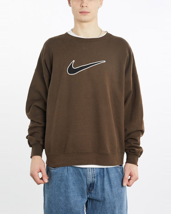 Vintage, 90s, Nike, Sweatshirt, The Real Deal, size extra large, colour Brown, newtown, sydney, australia, thrift store, opshop, preloved, secondhand, sustainable, retro, antique, 70s, 80s, 90s, 2000s, 00s, fashion, clothing, streetwear, trendy, garment, style, boutique, store, shop, archive, sale, cheap, best, top, Sweats and hoodies