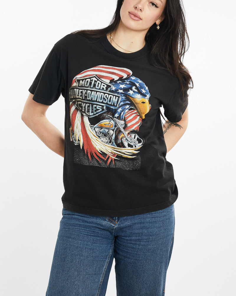 Vintage, 90s, Harley, Davidson, Tee, The Real Deal, size medium, colour Black, newtown, sydney, australia, thrift store, opshop, preloved, secondhand, sustainable, retro, antique, 70s, 80s, 90s, 2000s, 00s, fashion, clothing, streetwear, trendy, garment, style, boutique, store, shop, archive, sale, cheap, best, top, T-Shirts