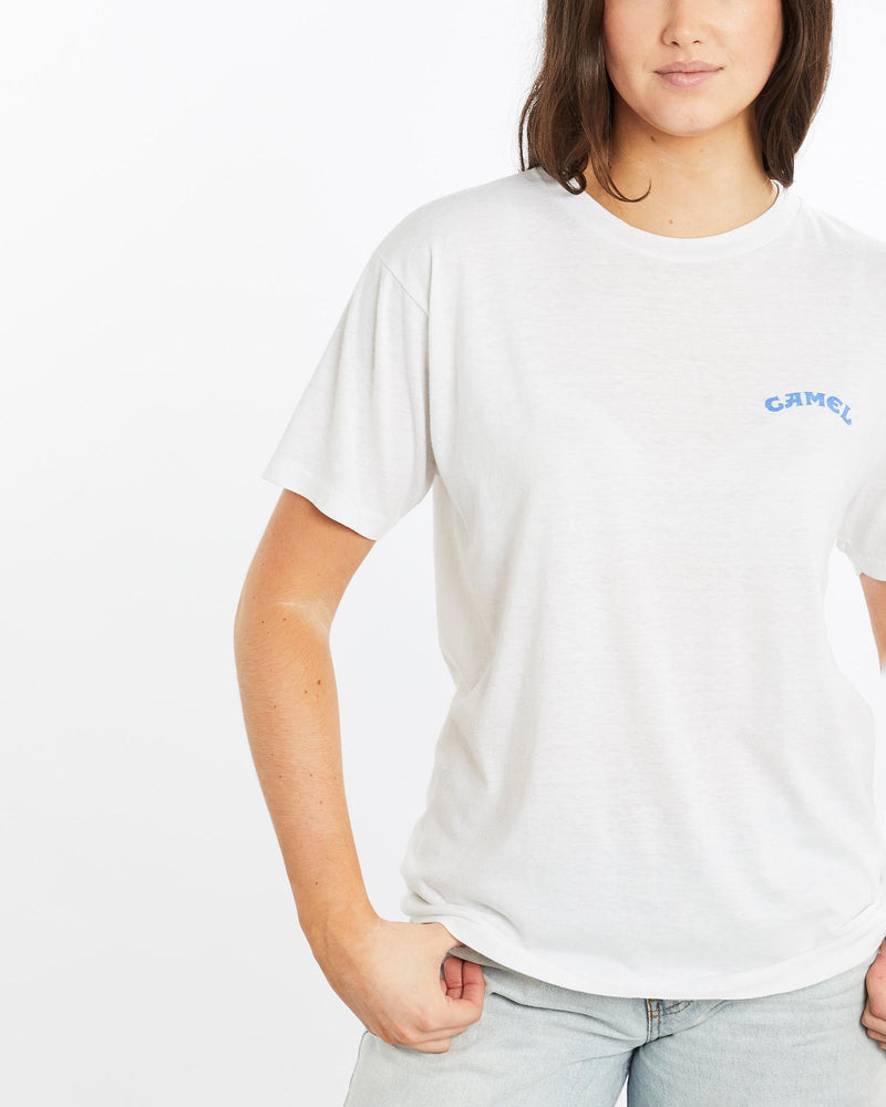 Vintage, 80s, Camel, Cigarettes, Tee, The Real Deal, size medium, colour White, newtown, sydney, australia, thrift store, opshop, preloved, secondhand, sustainable, retro, antique, 70s, 80s, 90s, 2000s, 00s, fashion, clothing, streetwear, trendy, garment, style, boutique, store, shop, archive, sale, cheap, best, top, T-Shirts