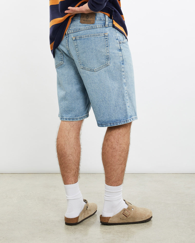 Vintage, Wrangler, Denim, Shorts, The Real Deal, size 32", colour Blue, newtown, sydney, australia, thrift store, opshop, preloved, secondhand, sustainable, retro, antique, 70s, 80s, 90s, 2000s, 00s, fashion, clothing, streetwear, trendy, garment, style, boutique, store, shop, archive, sale, cheap, best, top, Shorts
