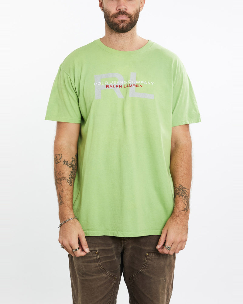 Vintage, 90s, Ralph, Lauren, Polo, Jeans, Co., Tee, The Real Deal, size extra large, colour Green, newtown, sydney, australia, thrift store, opshop, preloved, secondhand, sustainable, retro, antique, 70s, 80s, 90s, 2000s, 00s, fashion, clothing, streetwear, trendy, garment, style, boutique, store, shop, archive, sale, cheap, best, top, T-Shirts