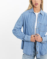 Vintage, Lee, Denim, Button, Up, Shirt, The Real Deal, size extra small, colour Blue, newtown, sydney, australia, thrift store, opshop, preloved, secondhand, sustainable, retro, antique, 70s, 80s, 90s, 2000s, 00s, fashion, clothing, streetwear, trendy, garment, style, boutique, store, shop, archive, sale, cheap, best, top, Shirts