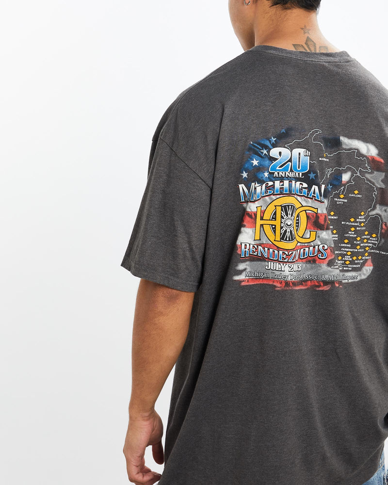 Vintage, Harley, Davidson, Tee, The Real Deal, size extra large, colour Grey, newtown, sydney, australia, thrift store, opshop, preloved, secondhand, sustainable, retro, antique, 70s, 80s, 90s, 2000s, 00s, fashion, clothing, streetwear, trendy, garment, style, boutique, store, shop, archive, sale, cheap, best, top, T-Shirts