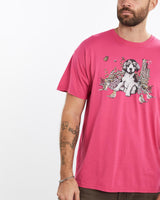 Vintage, Puppy, Tee, The Real Deal, size large, colour Pink, newtown, sydney, australia, thrift store, opshop, preloved, secondhand, sustainable, retro, antique, 70s, 80s, 90s, 2000s, 00s, fashion, clothing, streetwear, trendy, garment, style, boutique, store, shop, archive, sale, cheap, best, top, T-Shirts
