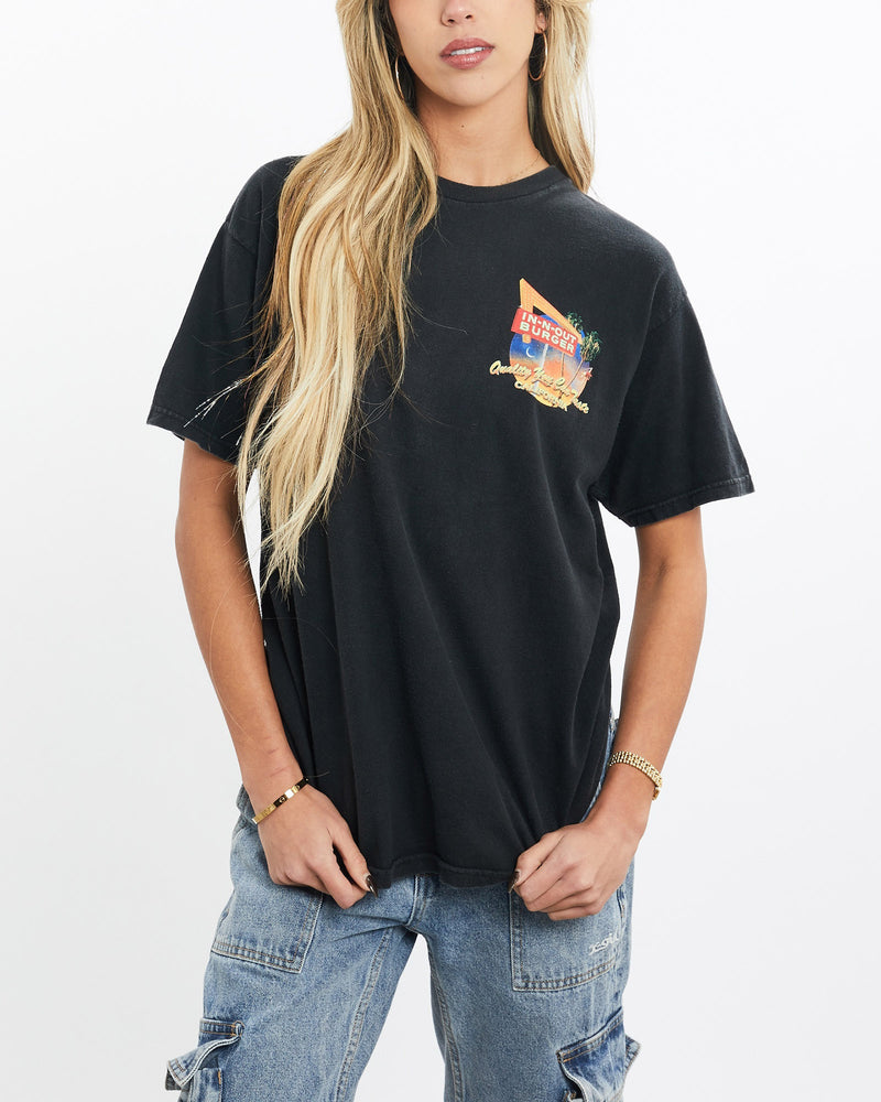 Vintage, In-N-Out, Burger, Tee, The Real Deal, size extra small, colour Black, newtown, sydney, australia, thrift store, opshop, preloved, secondhand, sustainable, retro, antique, 70s, 80s, 90s, 2000s, 00s, fashion, clothing, streetwear, trendy, garment, style, boutique, store, shop, archive, sale, cheap, best, top, T-Shirts