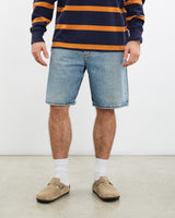 Vintage, Wrangler, Denim, Shorts, The Real Deal, size 33", colour Blue, newtown, sydney, australia, thrift store, opshop, preloved, secondhand, sustainable, retro, antique, 70s, 80s, 90s, 2000s, 00s, fashion, clothing, streetwear, trendy, garment, style, boutique, store, shop, archive, sale, cheap, best, top, Shorts