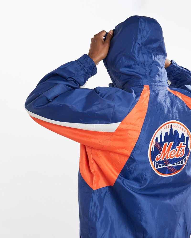 Vintage, 90s, MLB, New, York, Mets, Jacket, The Real Deal, size large, colour Blue, newtown, sydney, australia, thrift store, opshop, preloved, secondhand, sustainable, retro, antique, 70s, 80s, 90s, 2000s, 00s, fashion, clothing, streetwear, trendy, garment, style, boutique, store, shop, archive, sale, cheap, best, top, Jackets