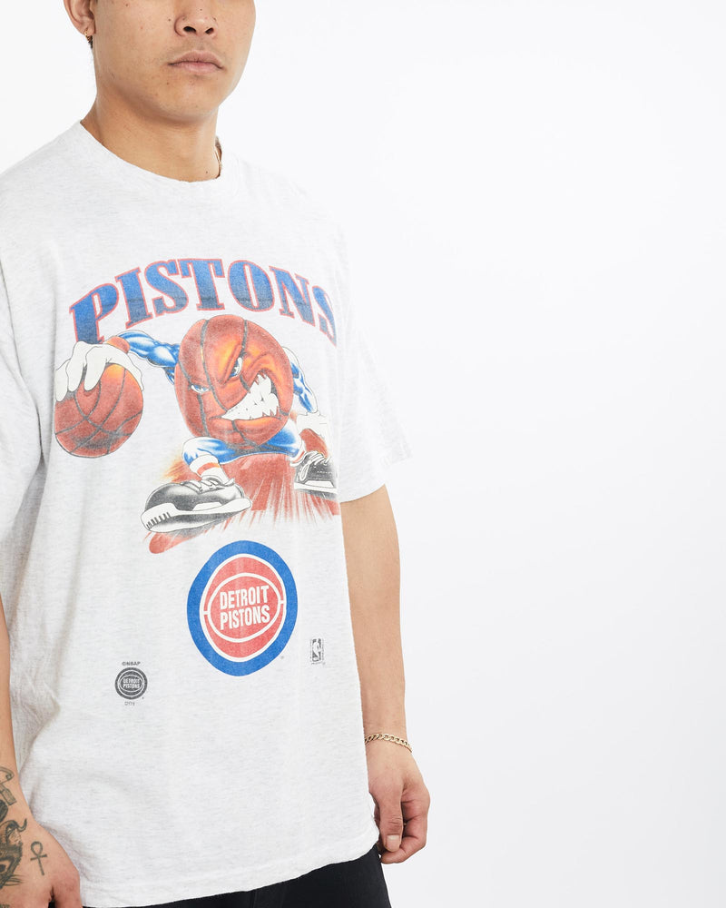 Vintage, 90s, NBA, Detroit, Pistons, Tee, The Real Deal, size extra large, colour Grey, newtown, sydney, australia, thrift store, opshop, preloved, secondhand, sustainable, retro, antique, 70s, 80s, 90s, 2000s, 00s, fashion, clothing, streetwear, trendy, garment, style, boutique, store, shop, archive, sale, cheap, best, top, T-Shirts