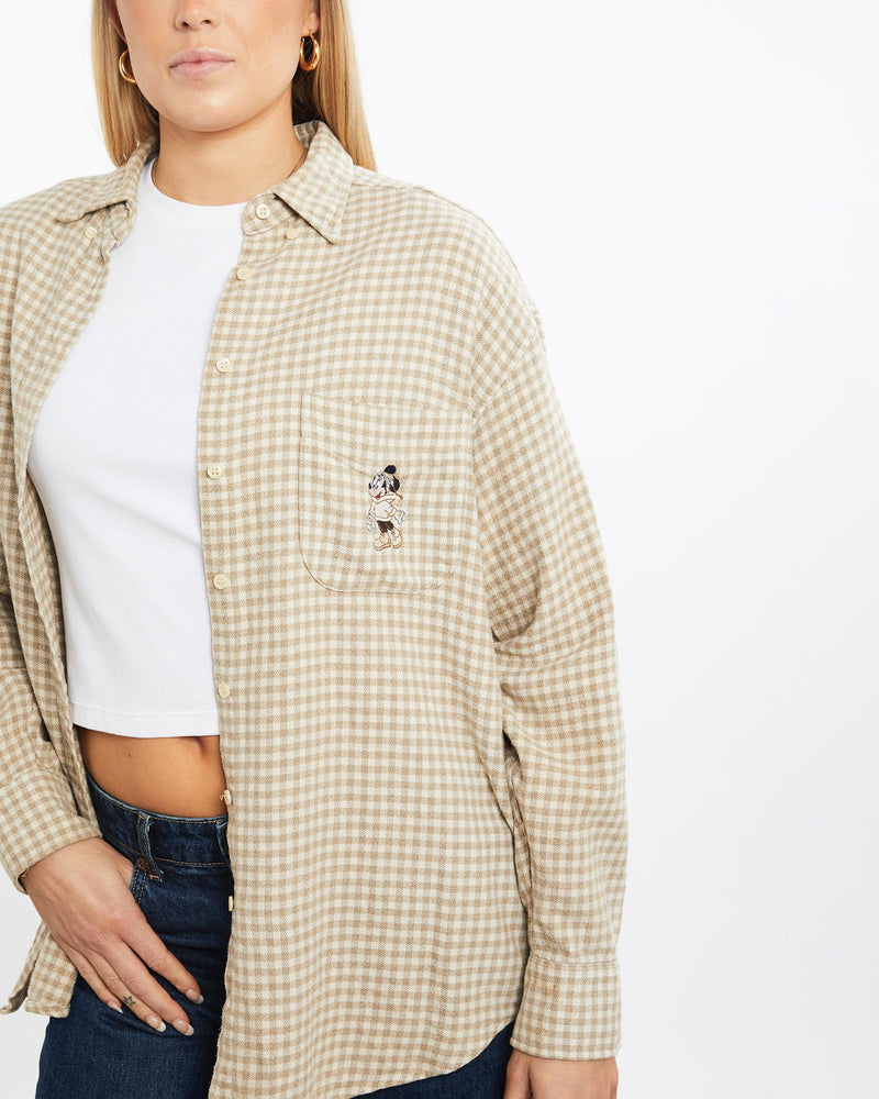 Vintage, 90s, Disney, Minnie, Mouse, Button, Up, Shirt, The Real Deal, size medium, colour Brown, newtown, sydney, australia, thrift store, opshop, preloved, secondhand, sustainable, retro, antique, 70s, 80s, 90s, 2000s, 00s, fashion, clothing, streetwear, trendy, garment, style, boutique, store, shop, archive, sale, cheap, best, top, Shirts