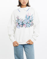 Vintage, 1992, Wildflower, Collared, Sweatshirt, The Real Deal, size small, colour White, newtown, sydney, australia, thrift store, opshop, preloved, secondhand, sustainable, retro, antique, 70s, 80s, 90s, 2000s, 00s, fashion, clothing, streetwear, trendy, garment, style, boutique, store, shop, archive, sale, cheap, best, top, Sweats and hoodies