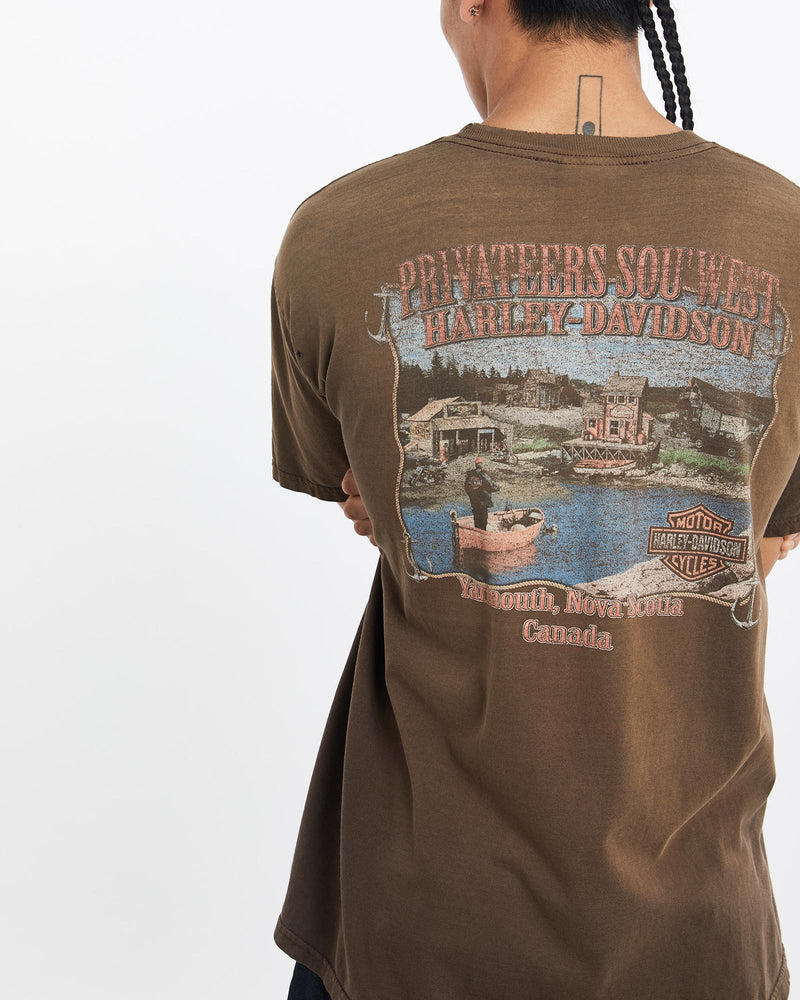 Vintage, Harley, Davidson, Tee, The Real Deal, size large, colour Brown, newtown, sydney, australia, thrift store, opshop, preloved, secondhand, sustainable, retro, antique, 70s, 80s, 90s, 2000s, 00s, fashion, clothing, streetwear, trendy, garment, style, boutique, store, shop, archive, sale, cheap, best, top, T-Shirts