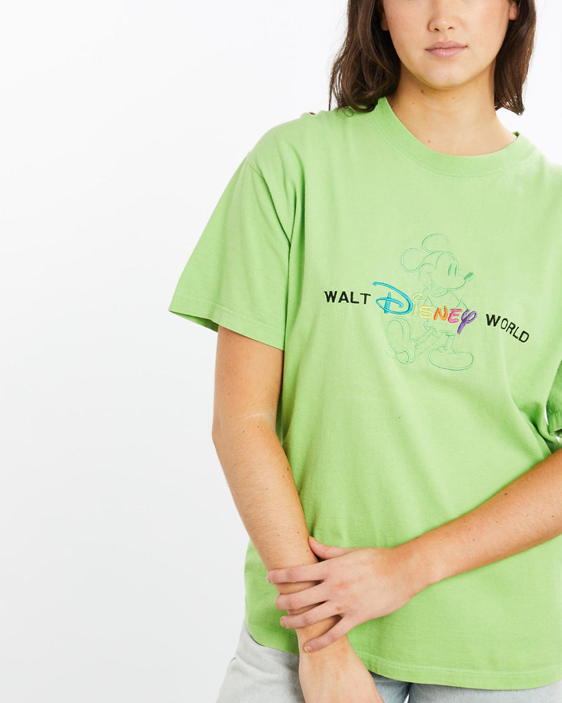 Vintage, 90s, Mickey, Mouse, Walt, Disney, World, Tee, The Real Deal, size medium, colour Green, newtown, sydney, australia, thrift store, opshop, preloved, secondhand, sustainable, retro, antique, 70s, 80s, 90s, 2000s, 00s, fashion, clothing, streetwear, trendy, garment, style, boutique, store, shop, archive, sale, cheap, best, top, T-Shirts